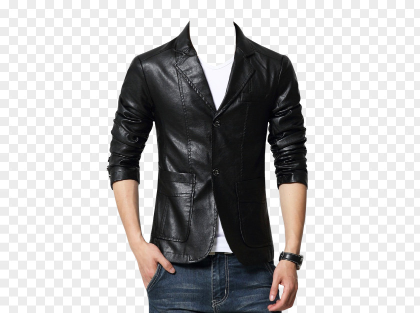 Dress Men Blazer Suit Leather Jacket Single-breasted PNG