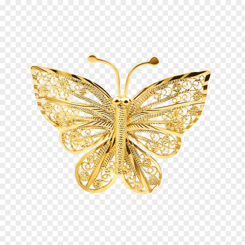 Gold Lace Butterfly Jewellery Clip Art PNG