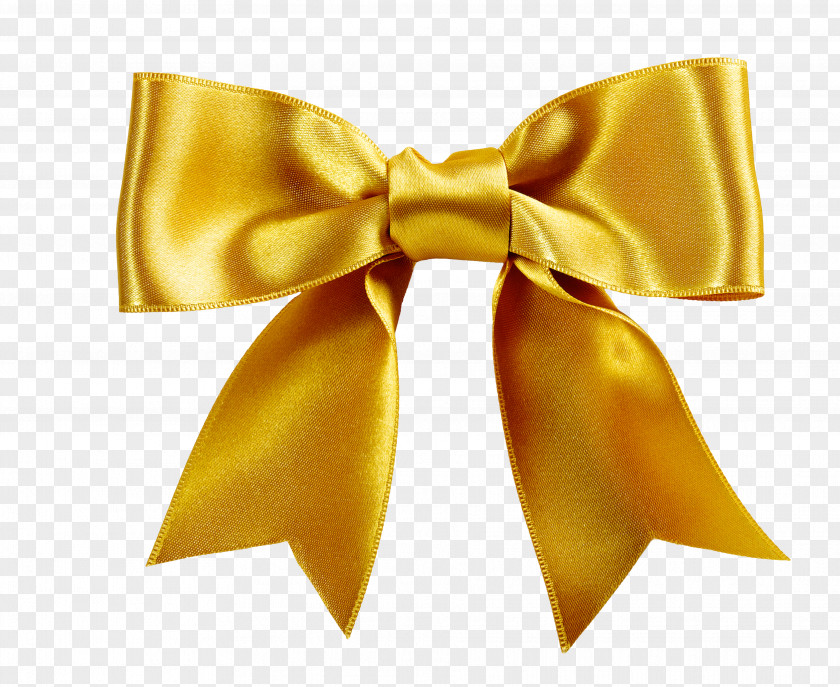 Golden Bow Shoelace Knot Gift Ribbon Gold PNG