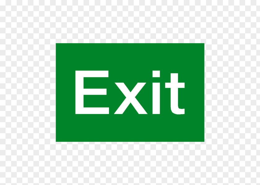 Green Label Exit Sign Emergency Fire Escape Building Safety PNG