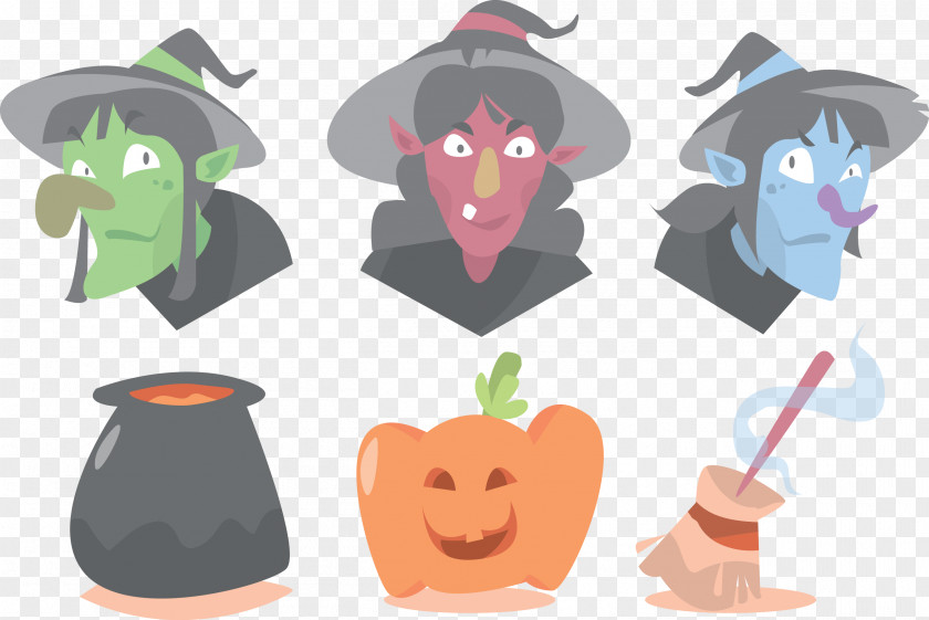 Vector Wizard Halloween Witchcraft Illustration PNG
