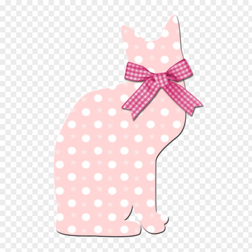 Cat Wearing A Bow Pink Paper Scrapbooking Illustration PNG