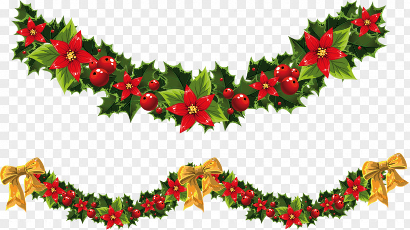 Christmas Santa Claus Garland Clip Art PNG