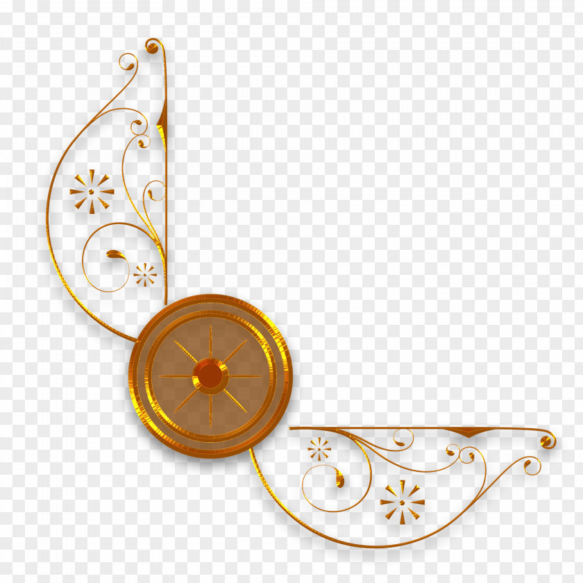 Filigree Gold Circle Disk Flower PNG