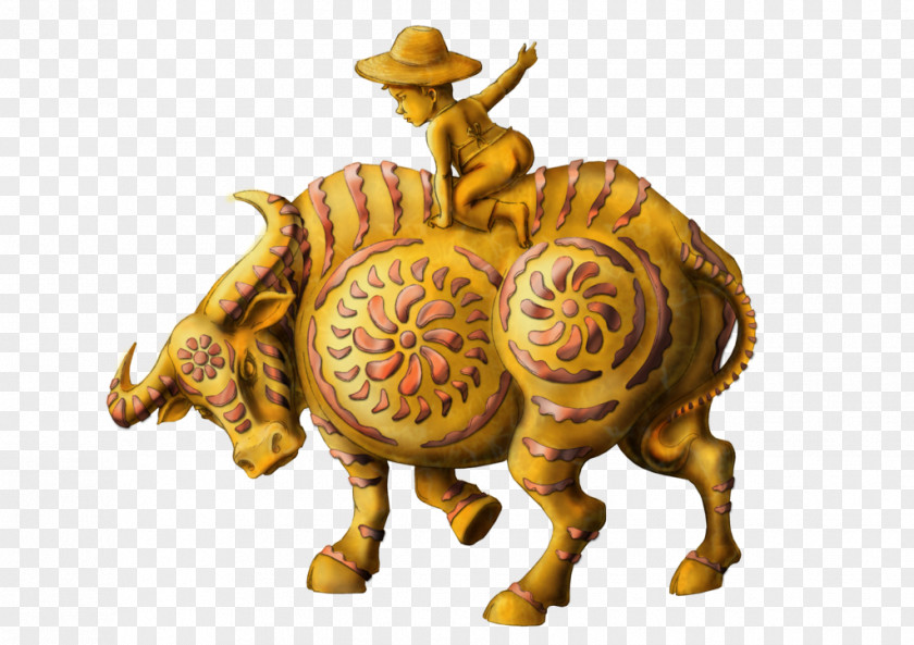 Sculpture Cowboy Bull Riding Cattle Bronze Designer PNG