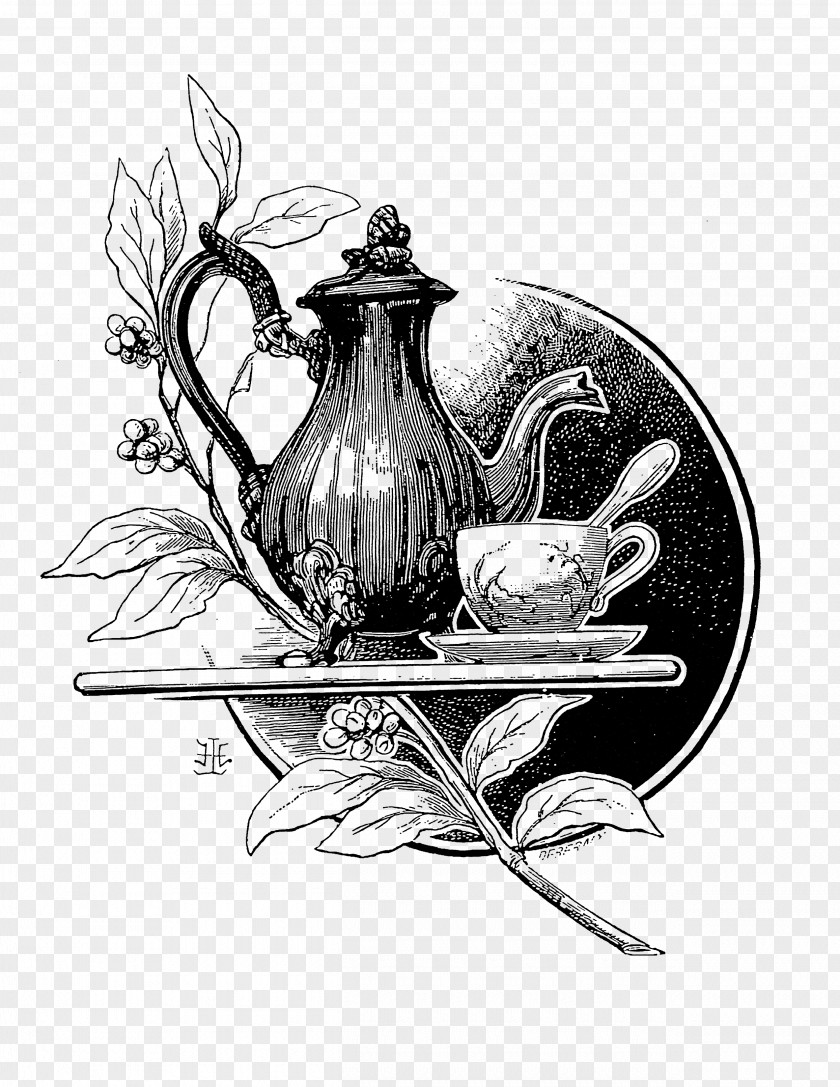 Tea Teapot Victorian Era Party Set PNG