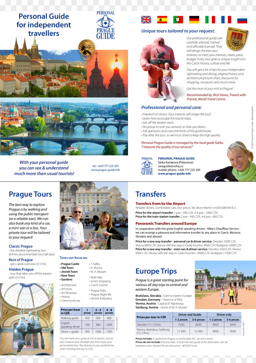 Make A Sightseeing Tour Advertising Brochure Flyer Pamphlet Discover Prague Tours PNG