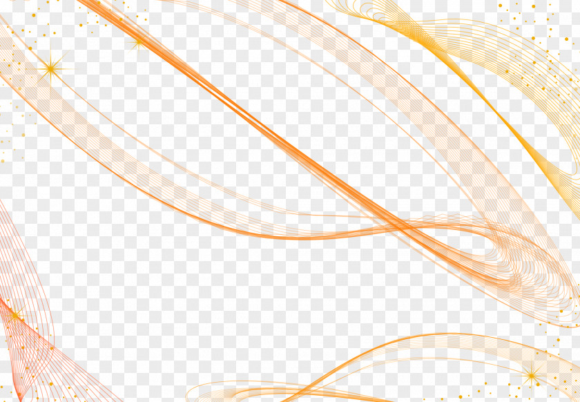 Vector Orange Abstract Lines Background Decorative Material Yellow Pattern PNG