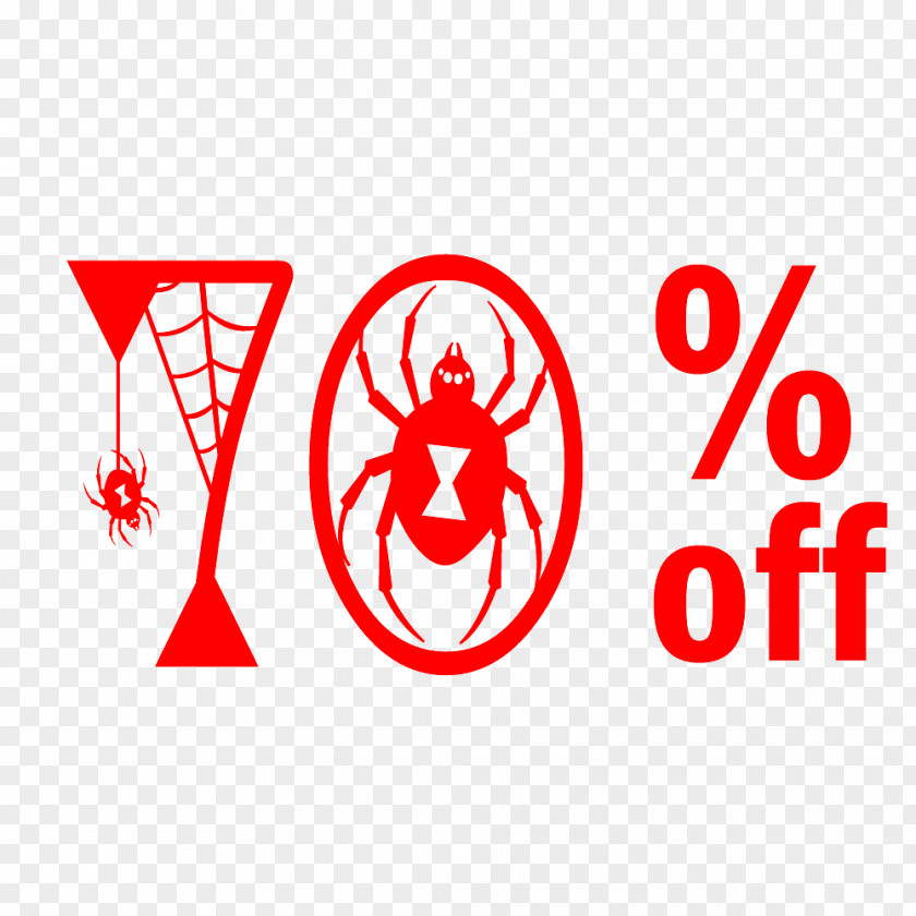 Halloween Sale 70% Off Discount Tag. PNG