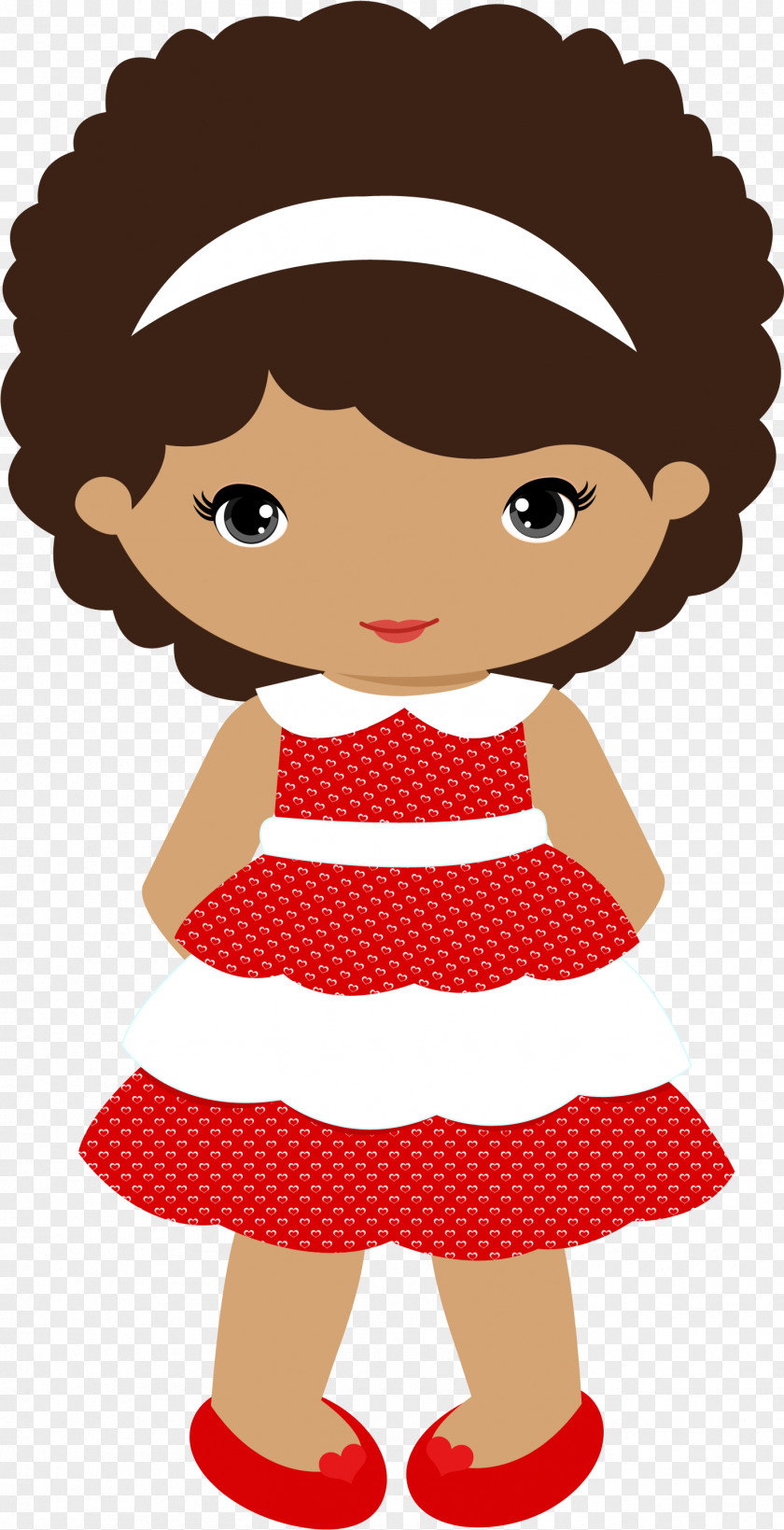Child Brown Hair Cartoon Clip Art Doll PNG