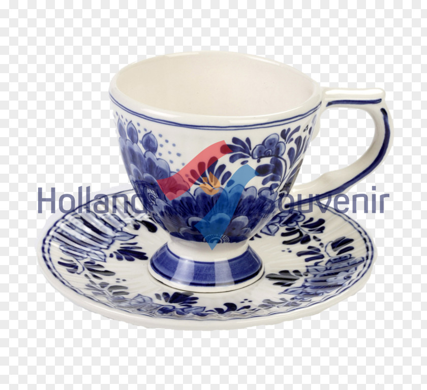 Mug Coffee Cup Ceramic Saucer Blue And White Pottery PNG