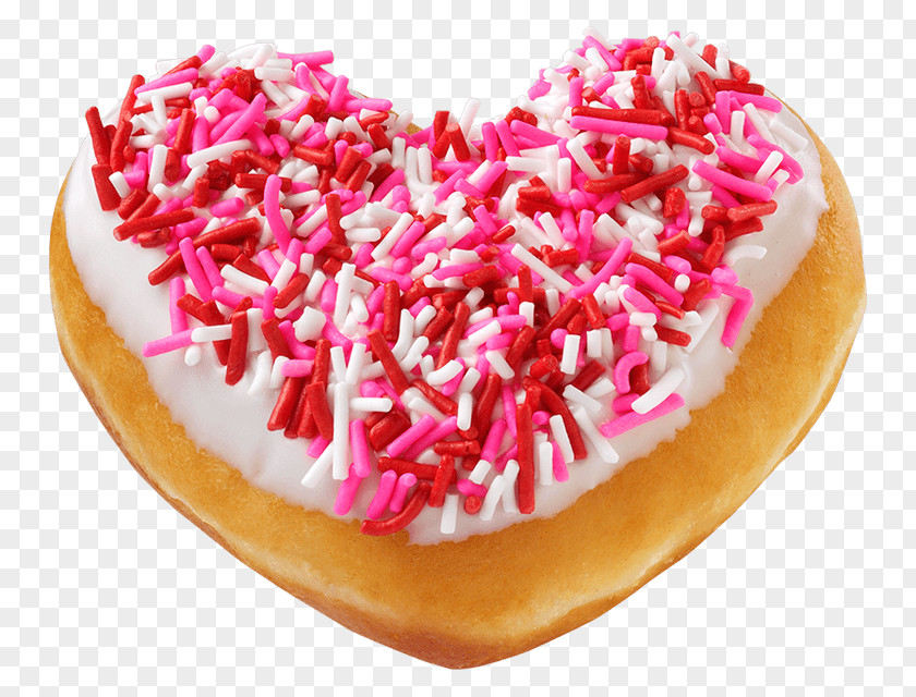 Valentine's Day Donuts Krispy Kreme Sprinkles Dessert PNG