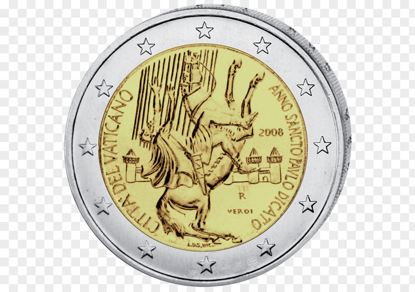 Coin 2 Euro Commemorative Coins Vatican PNG