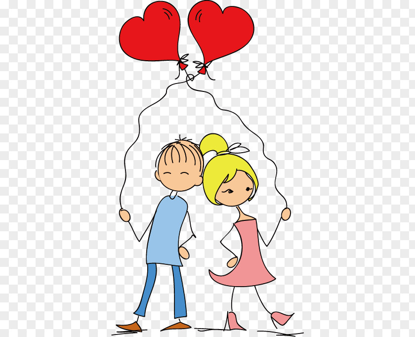 Creative Cartoon Couple Illustration Valentines Day Drawing PNG