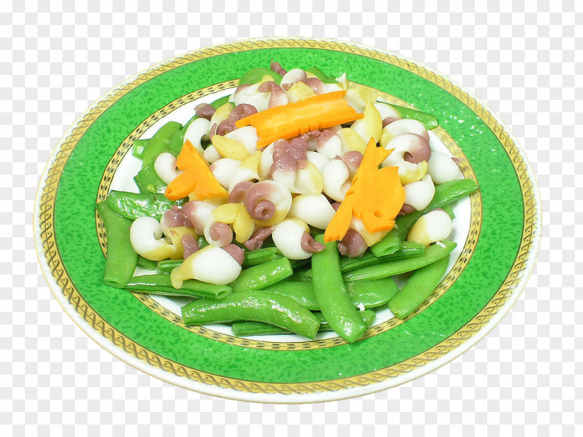 Emerald Beans Fried Conch Shell Spinach Salad Bolinus Brandaris Vegetarian Cuisine Chinese Recipe PNG
