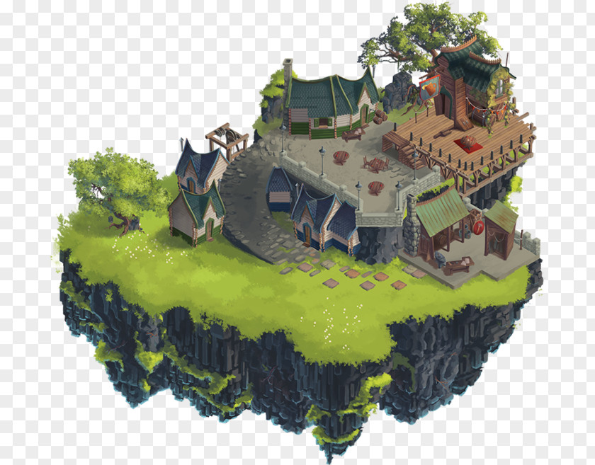 Floating Island Concept Art Artist Game Illustrator PNG