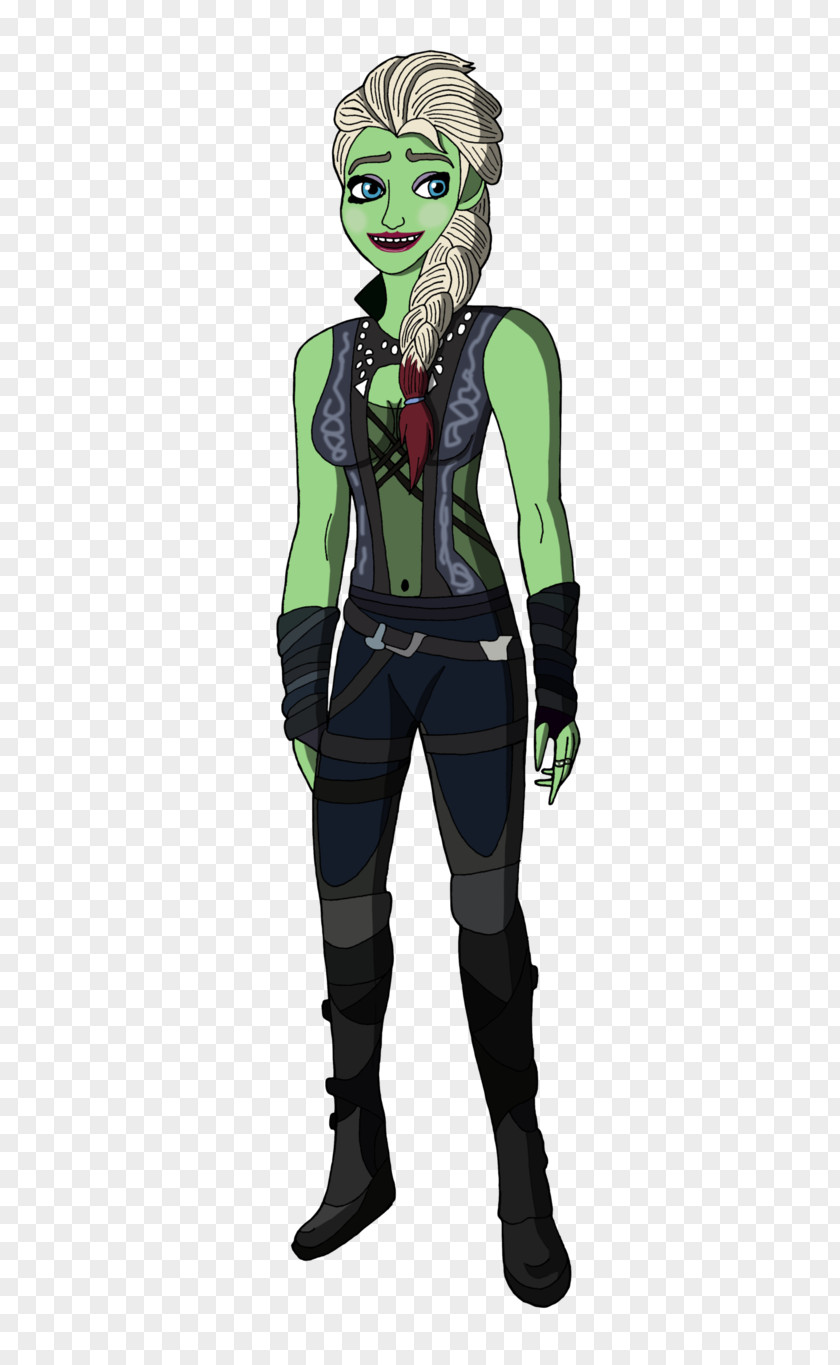 Gamora Costume Design Animated Cartoon Illustration PNG
