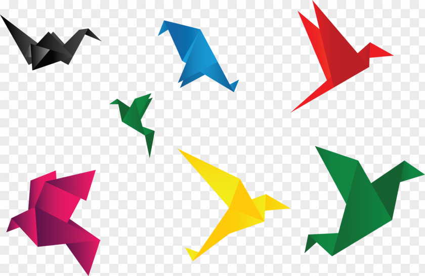 Origami,Paper Cranes,Color Paper Cranes Crane Bird Origami Icon PNG