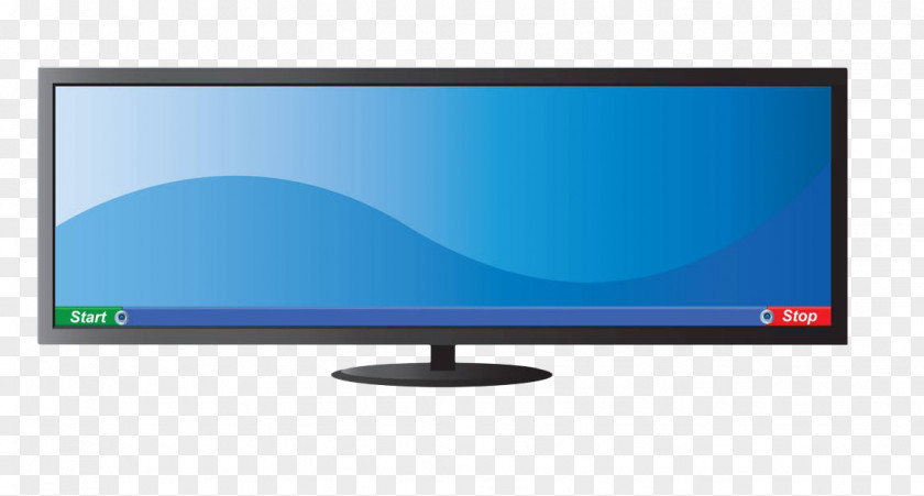 Blue Widescreen TV LED-backlit LCD Television Set Computer Monitor Multimedia PNG