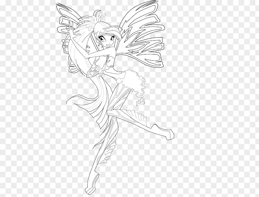 Friends Coloring Pages Bloom Stella Flora Colouring Tecna PNG