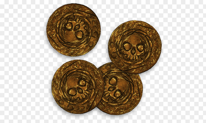 Coin Doubloon Gold Metal Brass PNG