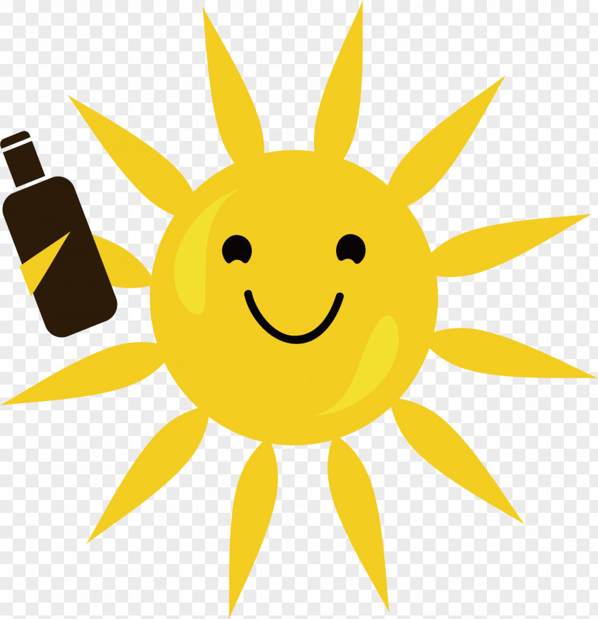 Drinking Sun Vector Clip Art PNG