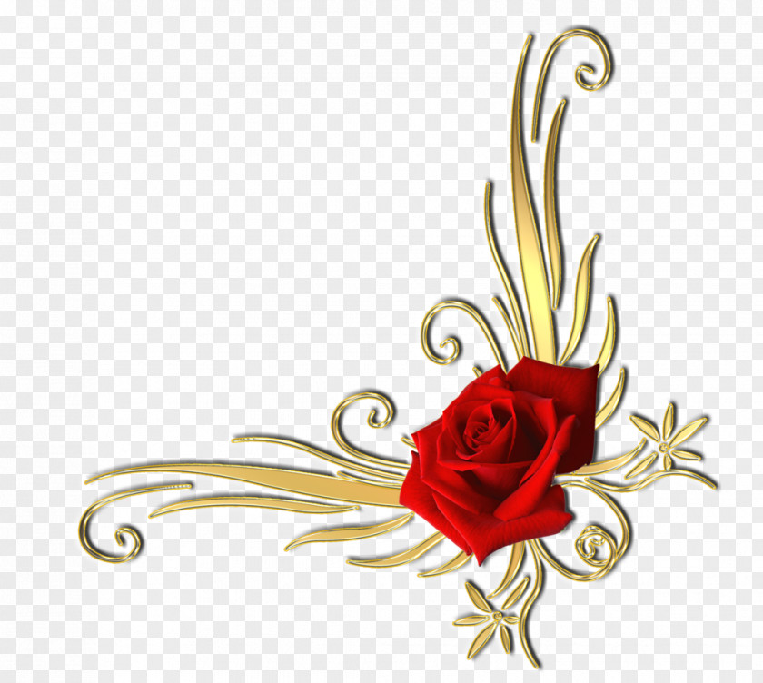 Gold Flower Rose Clip Art PNG