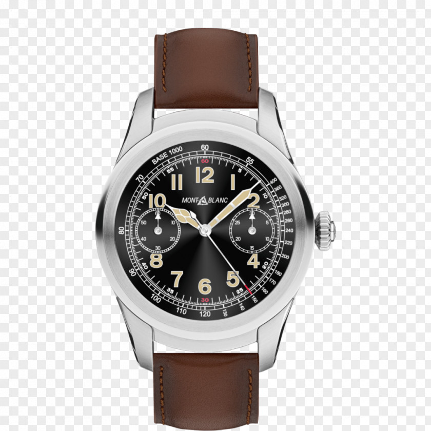 Watch Montblanc Smartwatch Leather Strap PNG