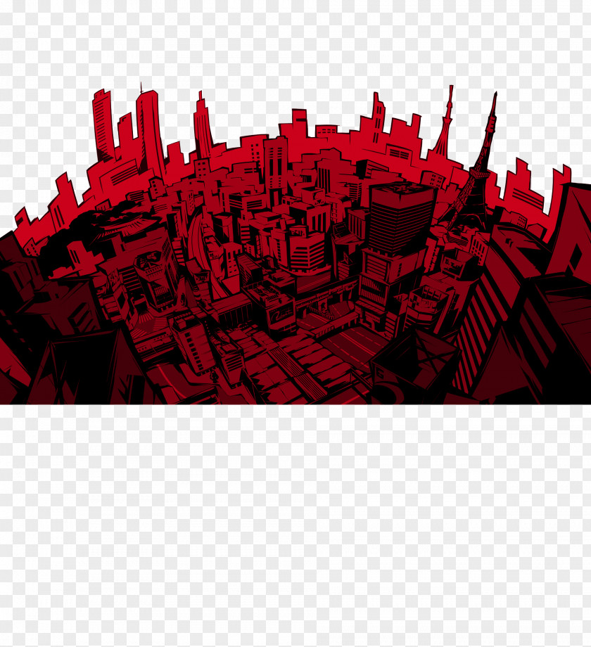 City Life Persona 5 PlayStation 4 3 Cityscape Canvas Print PNG