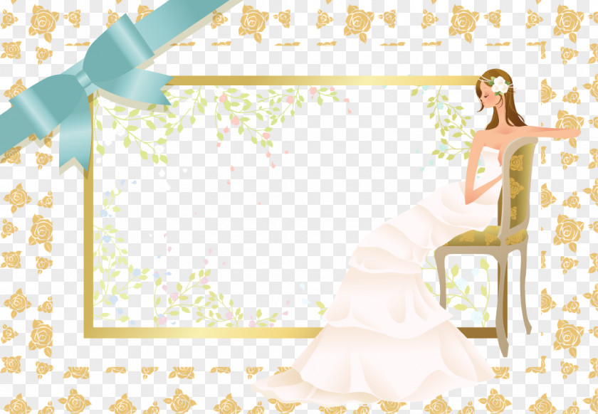 Bride And Wedding Flowers Backdrop Vector Material Photography Illustration PNG
