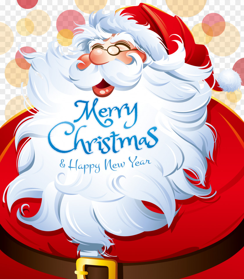 Santa Claus And His Beard Christmas Icon PNG