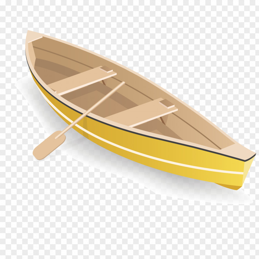 Vector Yellow Wooden Boat PNG