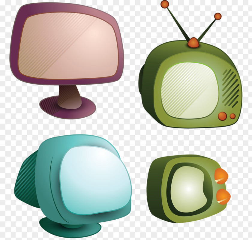 Hand-painted TV Cartoon Television Set PNG