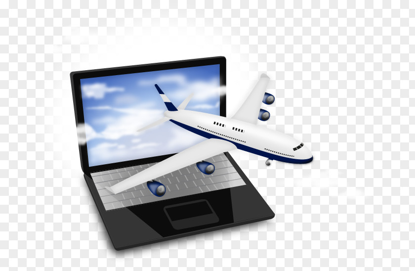 Laptop Aircraft Paper Poster Commerce Illustration PNG