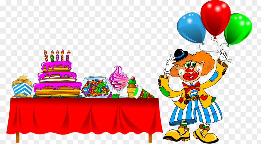 Magic Clown Birthday Illustration PNG