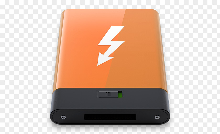 Orange Thunderbolt W Smartphone Electronic Device Gadget Multimedia PNG