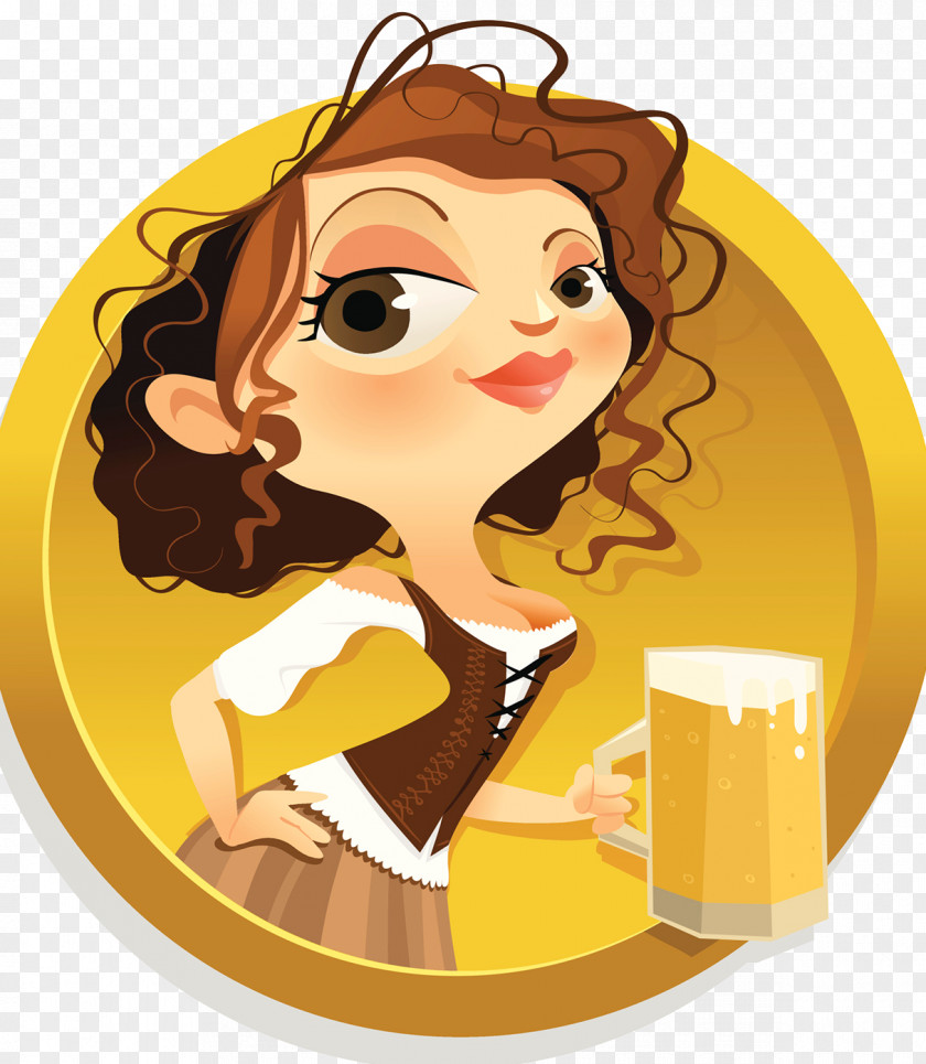Beer Festival Waiter Oktoberfest Drink Alcoholic Beverage Illustration PNG