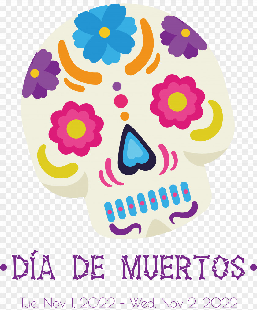 Mexican Cuisine Day Of The Dead Flower Text PNG