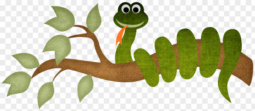 Snake On A Tree Branch Cartoon Clip Art PNG