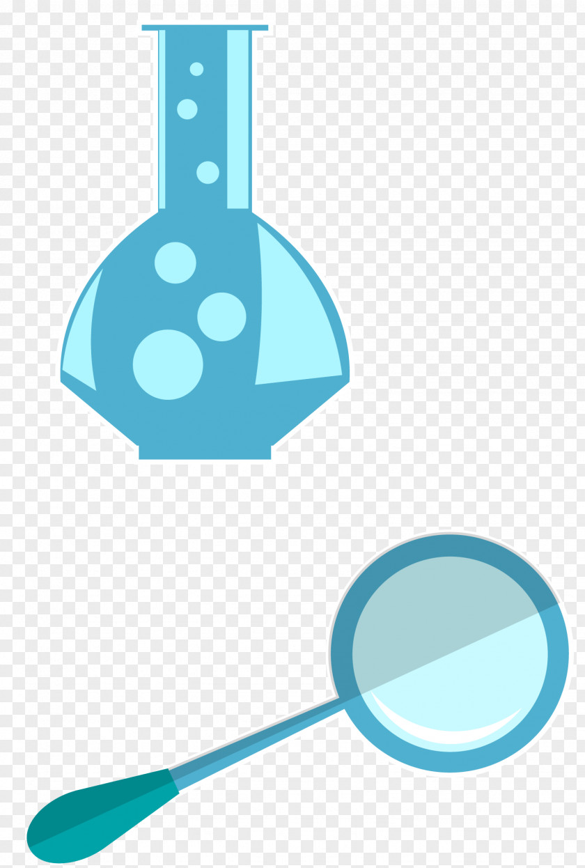Vector Material Magnifying Glass Flask Laboratory Erlenmeyer PNG