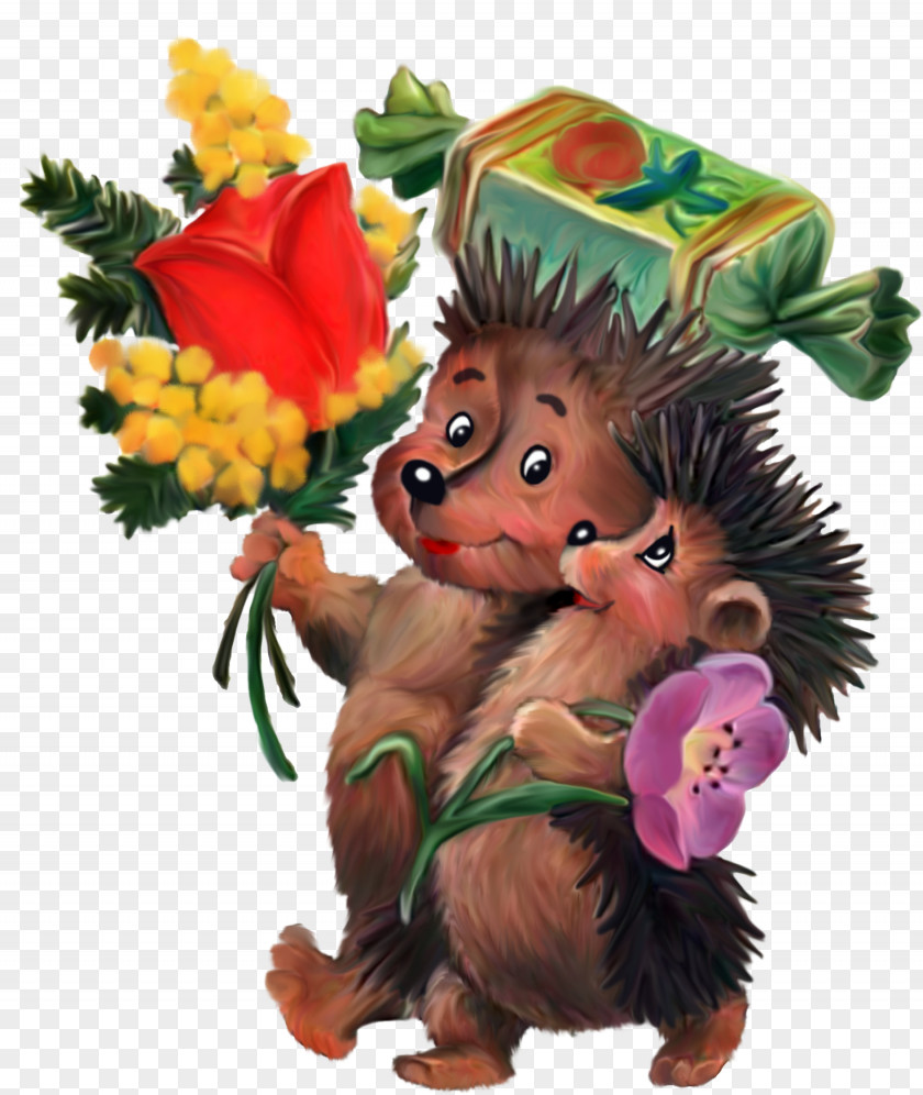 Cartoon Hedgehog International Womens Day Soviet Union Ansichtkaart Holiday March 8 PNG