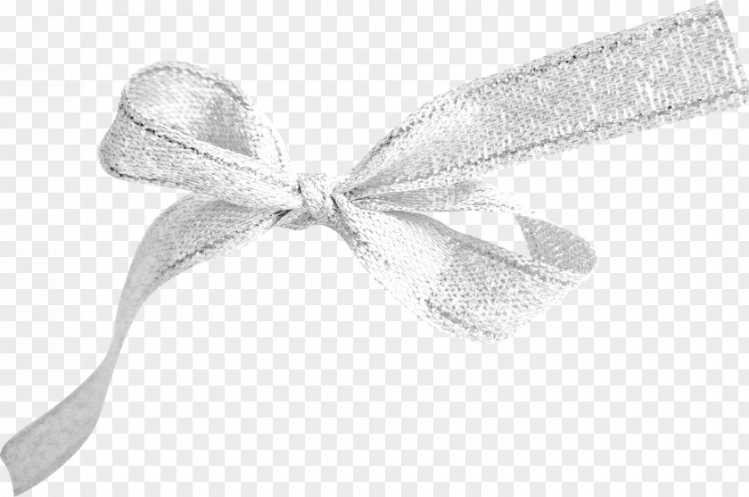 Silver Bow Cloth Ribbon Textile PNG