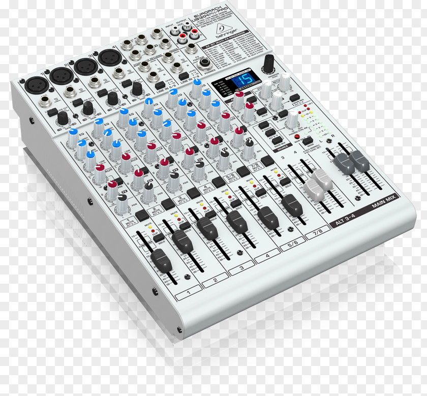 Audio Eq Mixer Mixers Microphone Behringer UB1204FX-PRO PNG