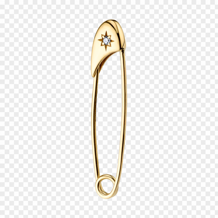 Diamond Star Earring Safety Pin Jewellery Colored Gold PNG
