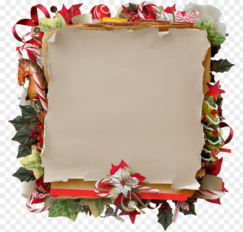 Rectangle Christmas Decoration Card Frame PNG