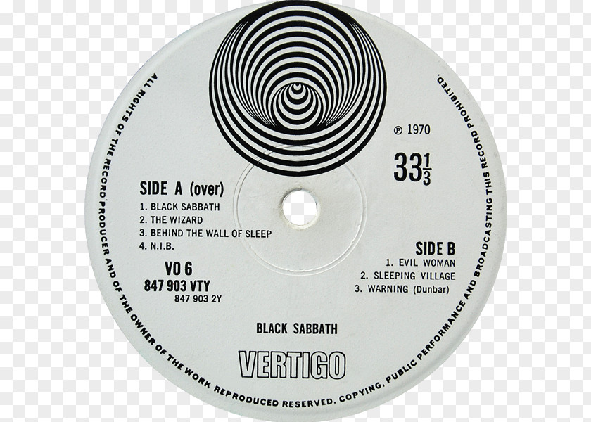 Compact Disc Vertigo Records Callisto ...Very 'Eavy 'Umble Black Sabbath PNG