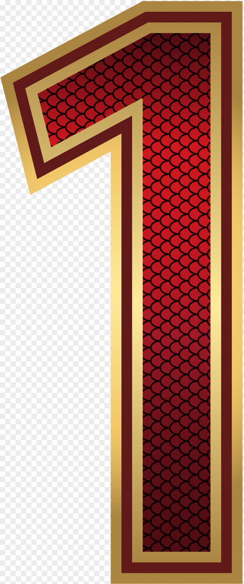 Red And Gold Number One Image PNG