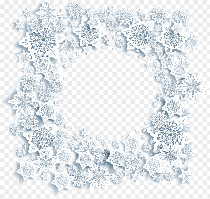 Snowflake Border Drawing Christmas PNG