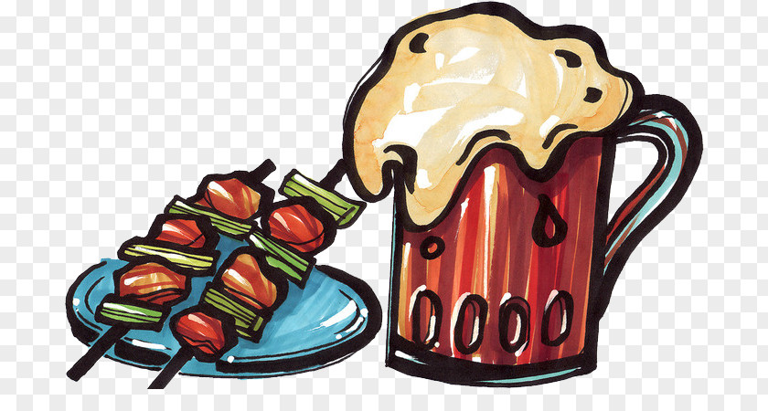 Beer Kebab Cartoons Chuan Barbecue Grill Chinese Cuisine PNG