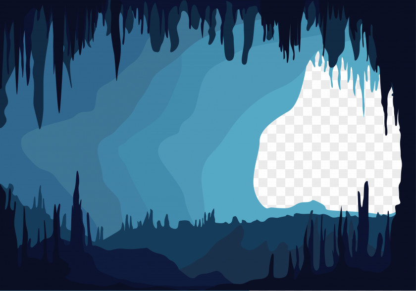 Blue Cave Grotto Euclidean Vector PNG